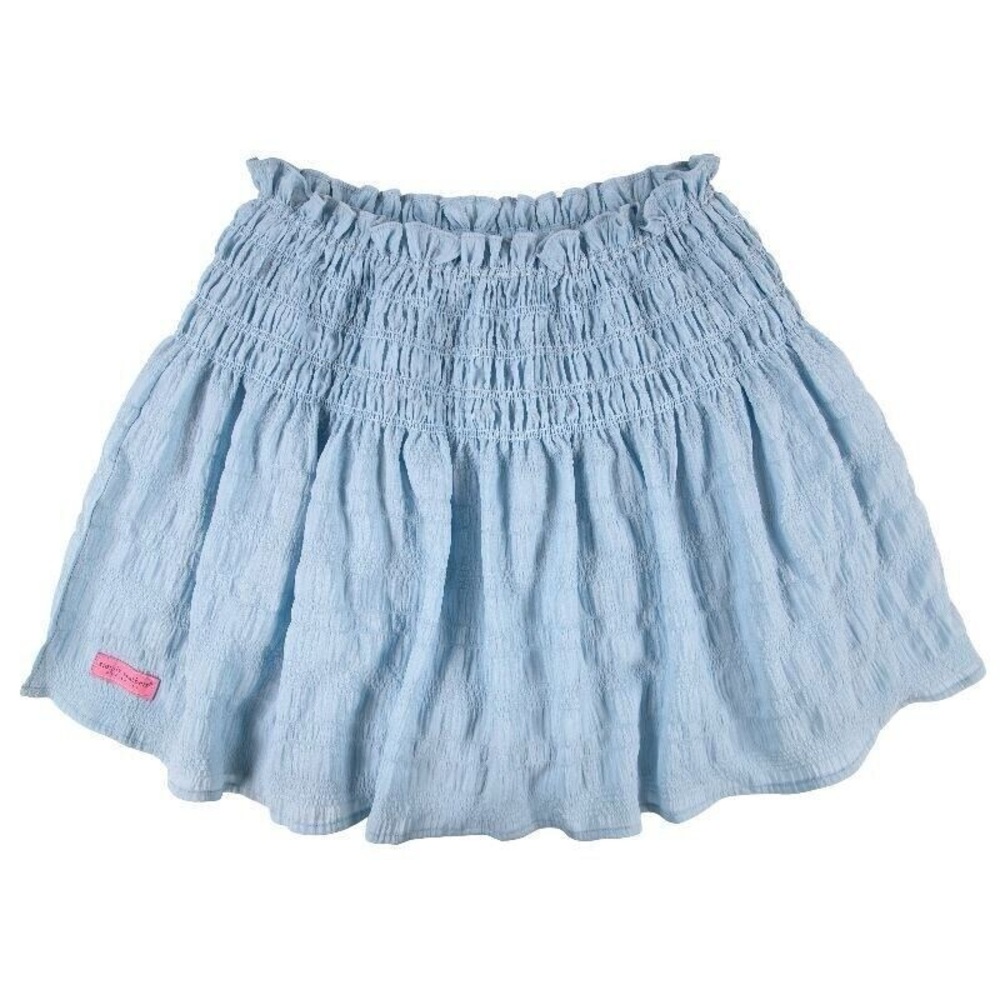 Simply Southern Sky Blue Blouson Skort Smocked Waist